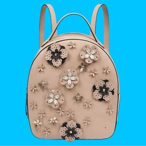 Nine West Backpack 3D Flowers Edyta Floral Embellished